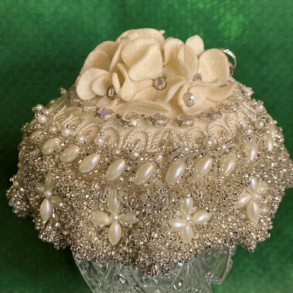 A hand made one of a kind vintage ring, bearer pillow for weddings